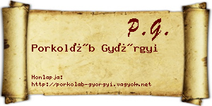 Porkoláb Györgyi névjegykártya